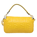 FENDI Zucca Mamma Baguette Shoulder Bag Leather Yellow 8BR600 Auth yk20853SAM-2
