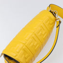 FENDI Zucca Mamma Baguette Shoulder Bag Leather Yellow 8BR600 Auth yk20853SAM-6