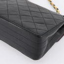 CHANEL Matelasse Turn Lock Chain Bag Lamb Skin Black Gold CC Auth yk20854SAM-16