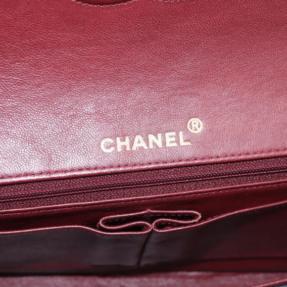 CHANEL Matelasse Turn Lock Chain Bag Lamb Skin Black Gold CC Auth yk20854SAM