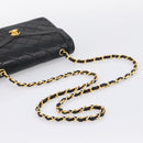 CHANEL Matelasse Turn Lock Chain Bag Lamb Skin Black Gold CC Auth yk20854SAM-7