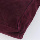PRADA Quilted Chain Shoulder Bag Suede Bordeaux Gold Auth yk20855A-14
