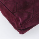 PRADA Quilted Chain Shoulder Bag Suede Bordeaux Gold Auth yk20855A-9