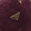 PRADA Quilted Chain Shoulder Bag Suede Bordeaux Gold Auth yk20855A-17