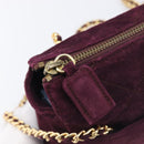PRADA Quilted Chain Shoulder Bag Suede Bordeaux Gold Auth yk20855A-10