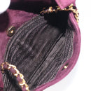 PRADA Quilted Chain Shoulder Bag Suede Bordeaux Gold Auth yk20855A-23