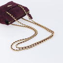 PRADA Quilted Chain Shoulder Bag Suede Bordeaux Gold Auth yk20855A-7