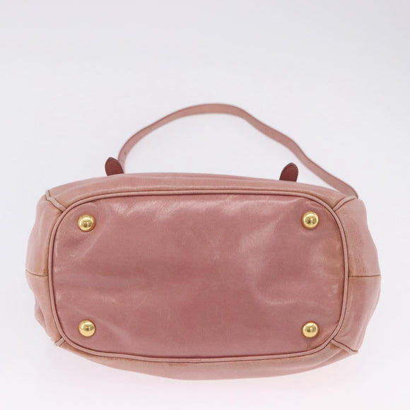 Miu Miu Hand Bag Leather 2way Pink Gold Auth yk20856V