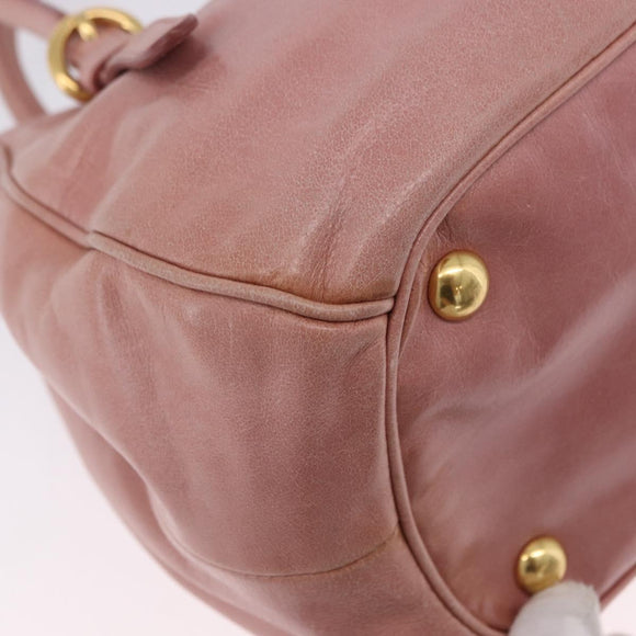 Miu Miu Hand Bag Leather 2way Pink Gold Auth yk20856V