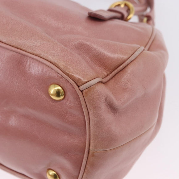 Miu Miu Hand Bag Leather 2way Pink Gold Auth yk20856V