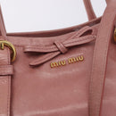 Miu Miu Hand Bag Leather 2way Pink Gold Auth yk20856V-19