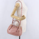 Miu Miu Hand Bag Leather 2way Pink Gold Auth yk20856V-25