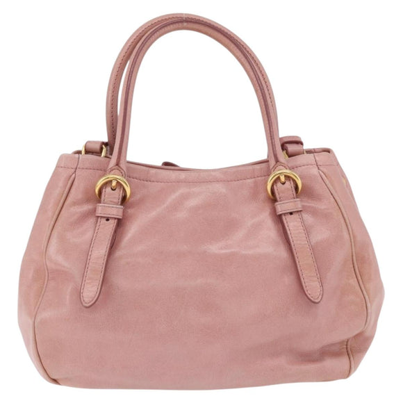 Miu Miu Hand Bag Leather 2way Pink Gold Auth yk20856V