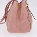 Miu Miu Hand Bag Leather 2way Pink Gold Auth yk20856V-3