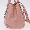 Miu Miu Hand Bag Leather 2way Pink Gold Auth yk20856V-4