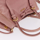 Miu Miu Hand Bag Leather 2way Pink Gold Auth yk20856V-6