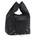 BALENCIAGA Lucagol Shopper Hand Bag Leather Black Silver 780976 Auth yk20857SAM-1