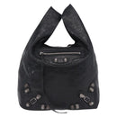BALENCIAGA Lucagol Shopper Hand Bag Leather Black Silver 780976 Auth yk20857SAM-2