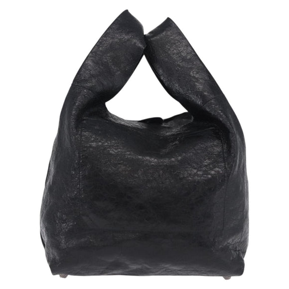 BALENCIAGA Lucagol Shopper Hand Bag Leather Black Silver 780976 Auth yk20857SAM
