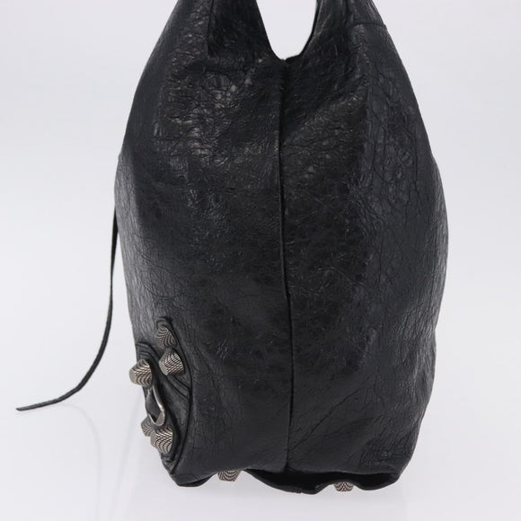 BALENCIAGA Lucagol Shopper Hand Bag Leather Black Silver 780976 Auth yk20857SAM