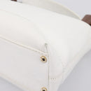 CHANEL COCO Mark Chain Shoulder Bag Caviar Skin White Gold CC Auth yk20859V-12