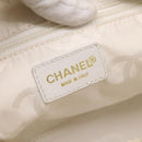 CHANEL COCO Mark Chain Shoulder Bag Caviar Skin White Gold CC Auth yk20859V-15
