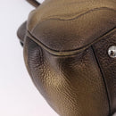 PRADA Hand Bag Leather Gold Tone Auth yk20860V-15