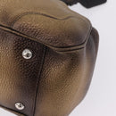 PRADA Hand Bag Leather Gold Tone Auth yk20860V-16