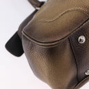 PRADA Hand Bag Leather Gold Tone Auth yk20860V-17