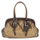 PRADA Hand Bag Leather Gold Tone Auth yk20860V-13