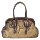 PRADA Hand Bag Leather Gold Tone Auth yk20860V-3