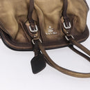 PRADA Hand Bag Leather Gold Tone Auth yk20860V-7
