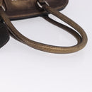 PRADA Hand Bag Leather Gold Tone Auth yk20860V-8
