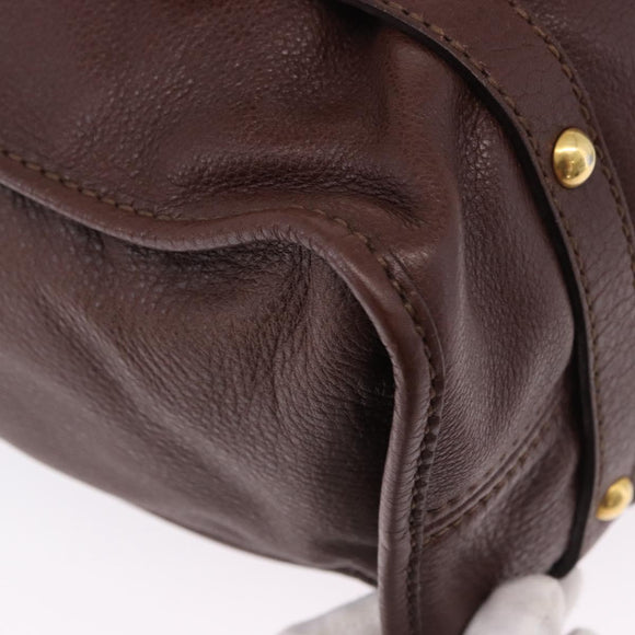 Miu Miu Shoulder Bag Leather Gold Brown Auth yk20861SAM