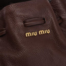 Miu Miu Shoulder Bag Leather Gold Brown Auth yk20861SAM-17