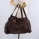 Miu Miu Shoulder Bag Leather Gold Brown Auth yk20861SAM-23