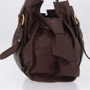 Miu Miu Shoulder Bag Leather Gold Brown Auth yk20861SAM-4