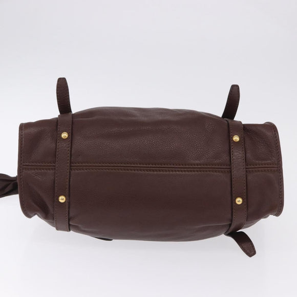 Miu Miu Shoulder Bag Leather Gold Brown Auth yk20861SAM