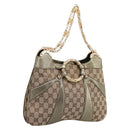 GUCCI GG Canvas Bamboo Chain Shoulder Bag Beige Gold Tone 135962 Auth yk20863SAM-1