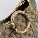 GUCCI GG Canvas Bamboo Chain Shoulder Bag Beige Gold Tone 135962 Auth yk20863SAM-17