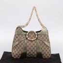GUCCI GG Canvas Bamboo Chain Shoulder Bag Beige Gold Tone 135962 Auth yk20863SAM-12