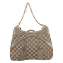 GUCCI GG Canvas Bamboo Chain Shoulder Bag Beige Gold Tone 135962 Auth yk20863SAM-2