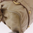 Miu Miu Hand Bag Leather 2way Beige Gold Auth yk20865A-10