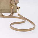 Miu Miu Hand Bag Leather 2way Beige Gold Auth yk20865A-9