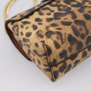 CELINE Triomphe Victoire Chain Shoulder Bag Leather Brown Gold Auth yk20866SAM-13