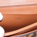 CELINE Triomphe Victoire Chain Shoulder Bag Leather Brown Gold Auth yk20866SAM-15