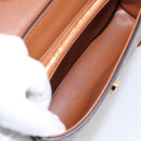 CELINE Triomphe Victoire Chain Shoulder Bag Leather Brown Gold Auth yk20866SAM-22