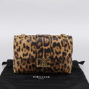 CELINE Triomphe Victoire Chain Shoulder Bag Leather Brown Gold Auth yk20866SAM-25