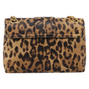 CELINE Triomphe Victoire Chain Shoulder Bag Leather Brown Gold Auth yk20866SAM-3