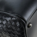 BOTTEGA VENETA INTRECCIATO Boston Bag Leather 2way Black Auth yk20867SAV-16